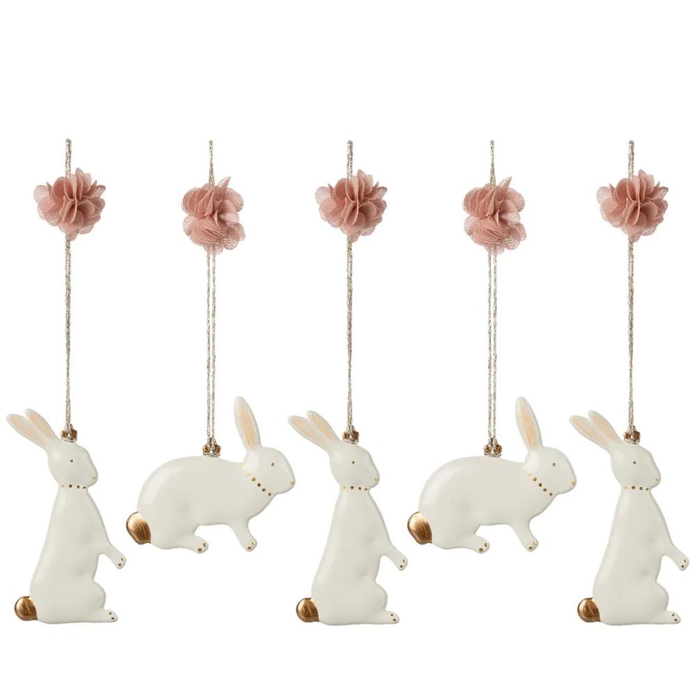 Maileg 5er Set Metallornament Hasen