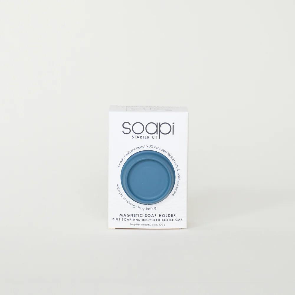 Soapi der magnetische Seifenhalter Starterkit mit Seife - petrol