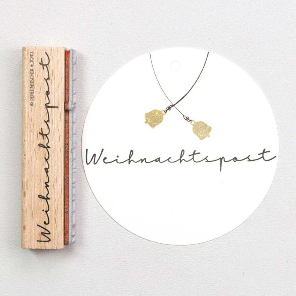 Perlenfischer Text-Stempel: WEIHNACHTSPOST