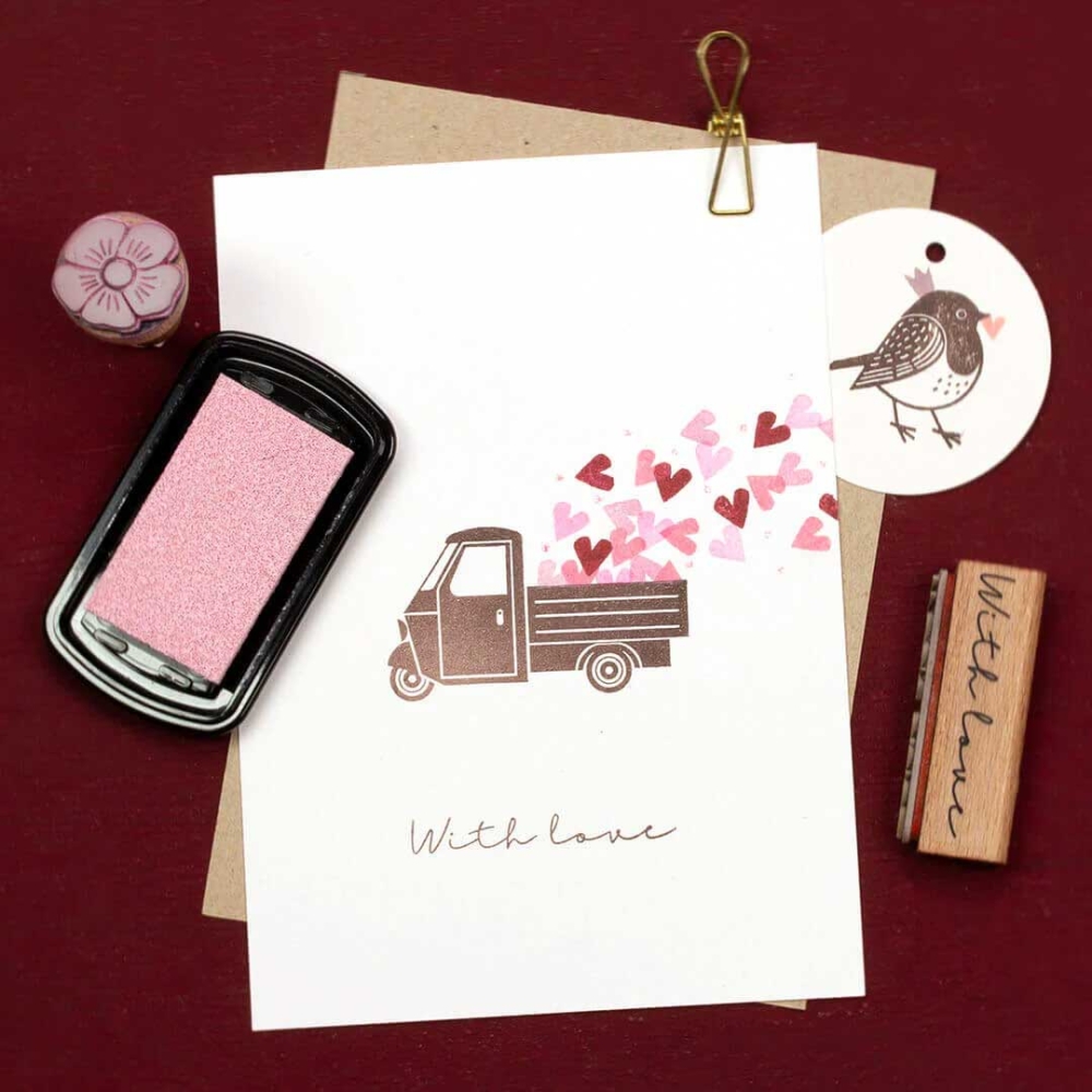 Perlenfischer Text-Stempel: WITH LOVE