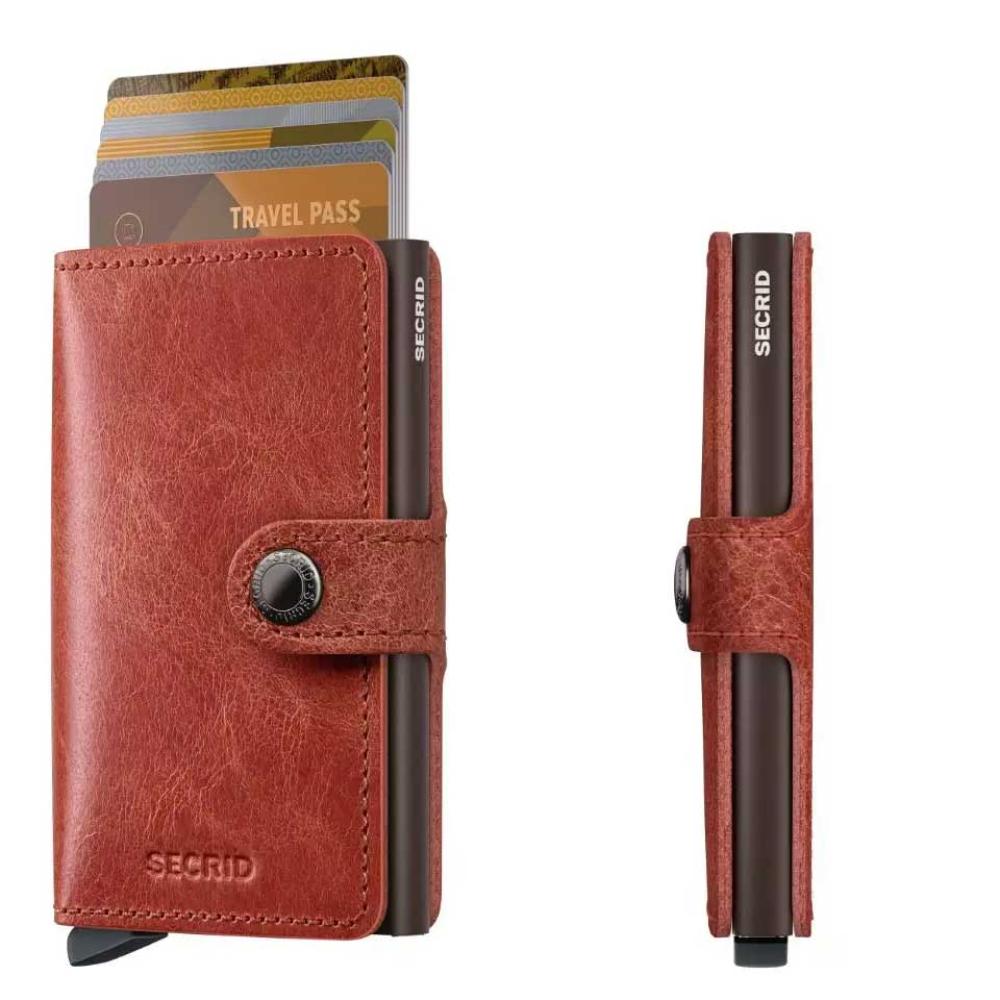 SECRID Geldbörse Miniwallet Vintage Leder - Vintage Orange