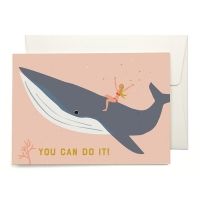 pleased to meet Grußkarte Riding With Whales