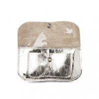 Mobile Preview: Keecie Portmonnaie Cat Chase small silver